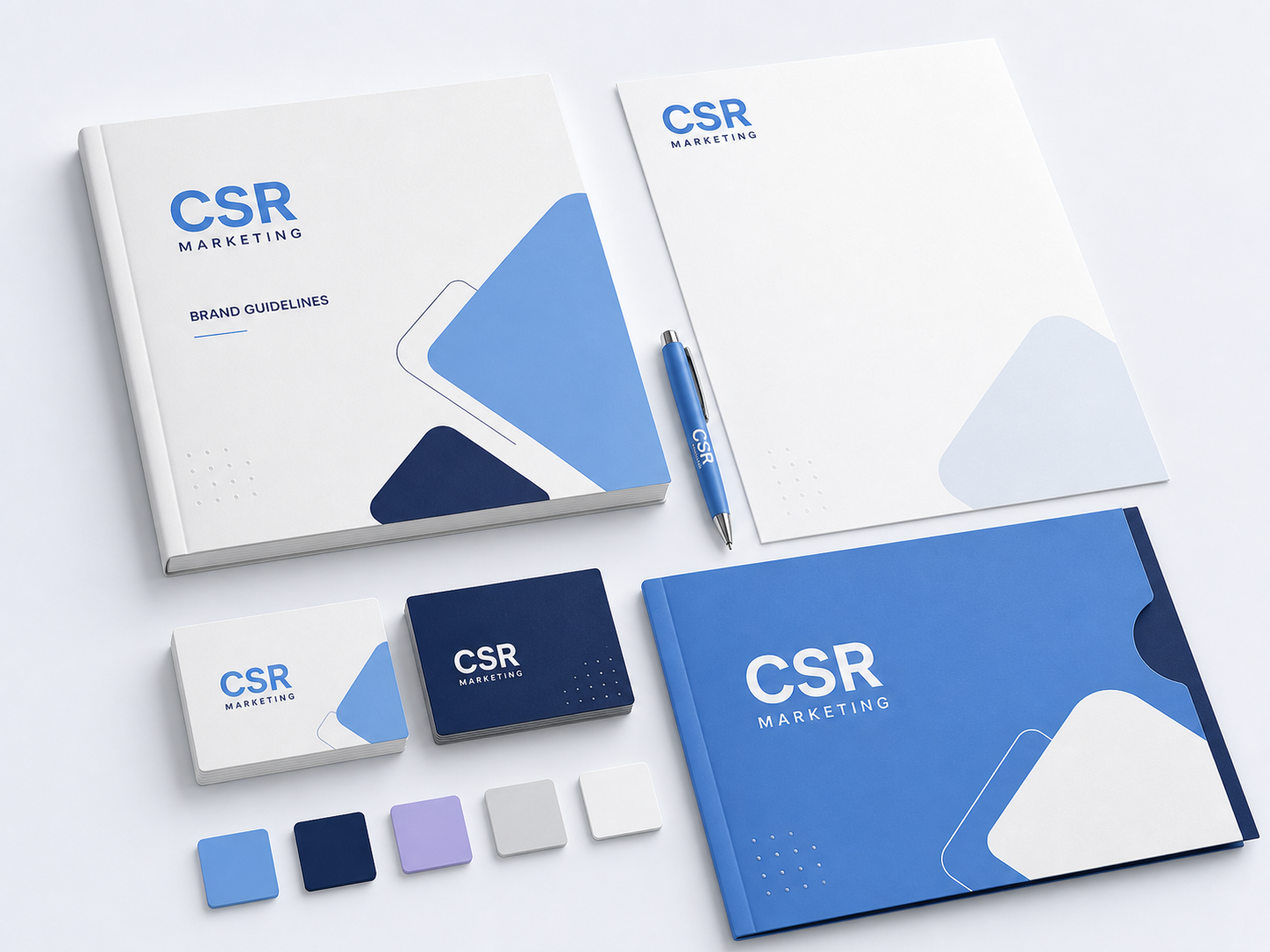 Kit conceptual de identidad corporativa CSR Marketing